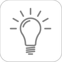 Light bulb with lines depicting illumniation 